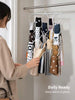 Multifunctional Scarf Rack Featuring Smooth Rings To Maximize Vertical Space While Preventing Creases; A Sturdy Tie Organizer Suitable For Professionals And Women; A Stylish Belt Rack, Shawl Display, And Closet Storage Accessory.